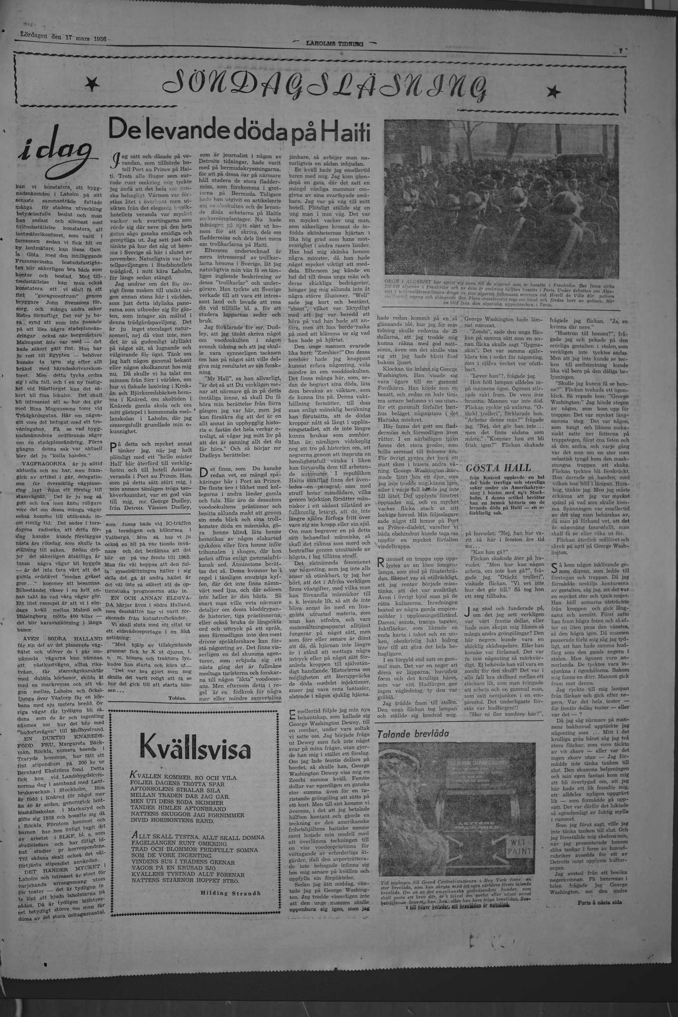 Laholms Tidning Lördag 17 mars 1956, sida 7