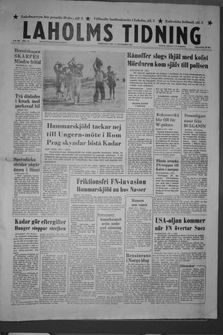 Förstasidan, Lördag 17 november 1956