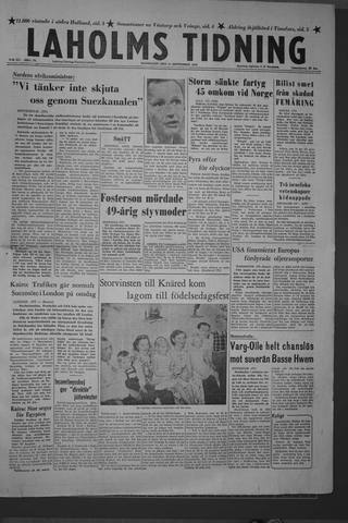 Förstasidan, Måndag 17 september 1956