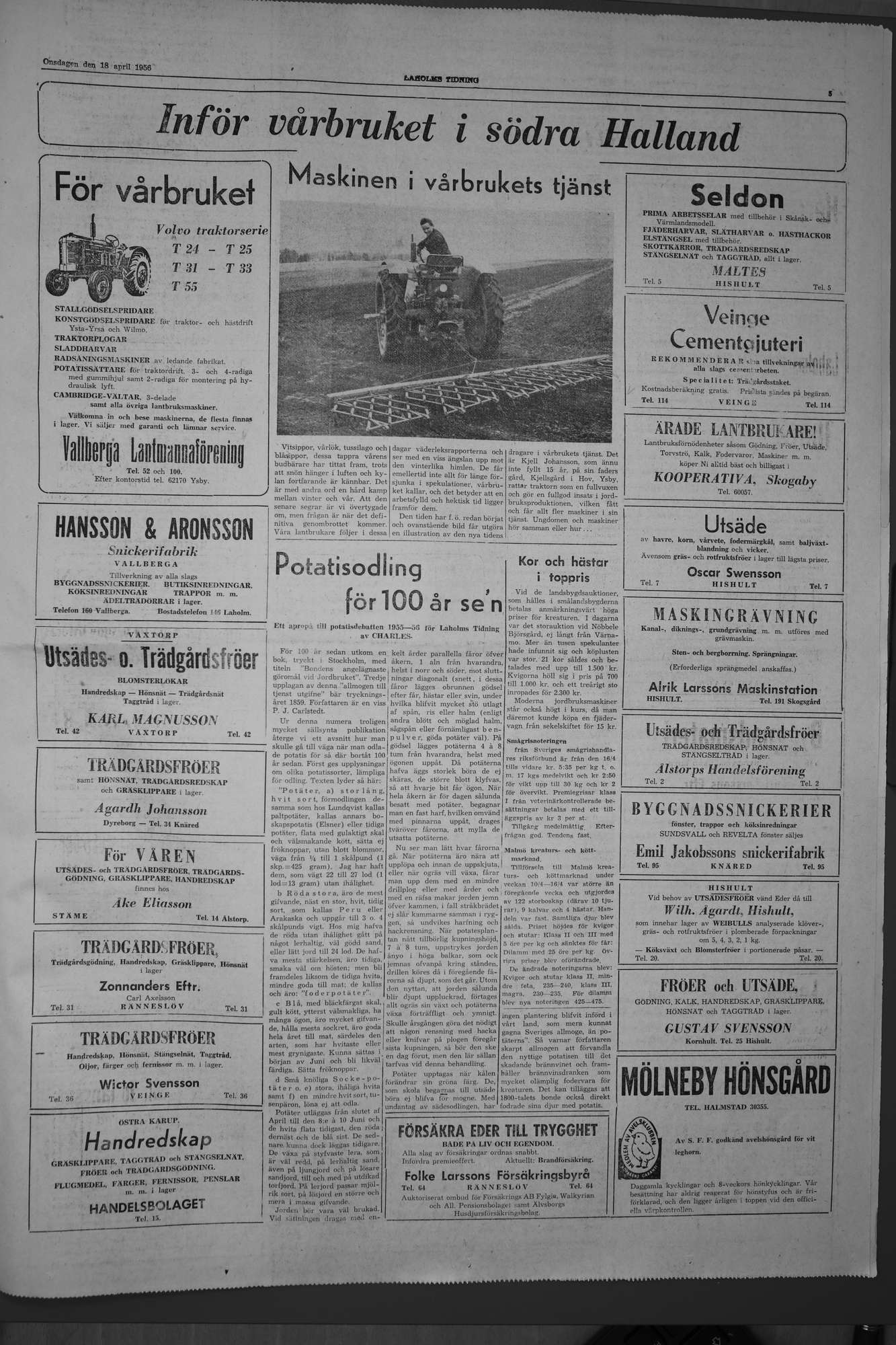 Laholms Tidning Onsdag 18 april 1956, sida 5