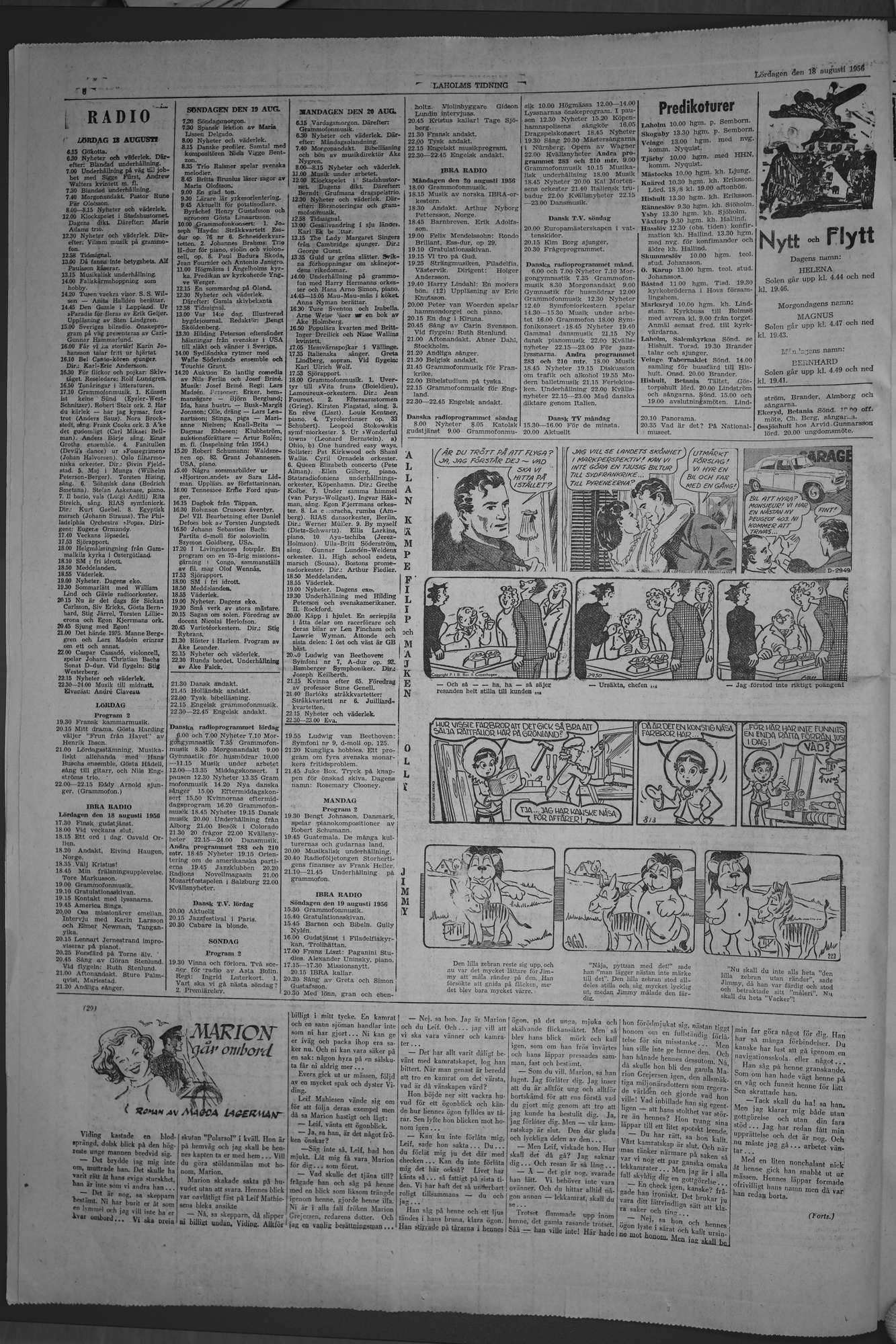 Laholms Tidning Lördag 18 augusti 1956, sida 6