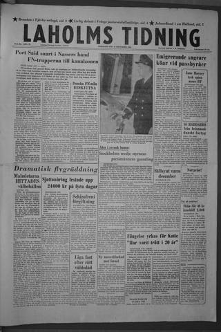 Förstasidan, Tisdag 18 december 1956
