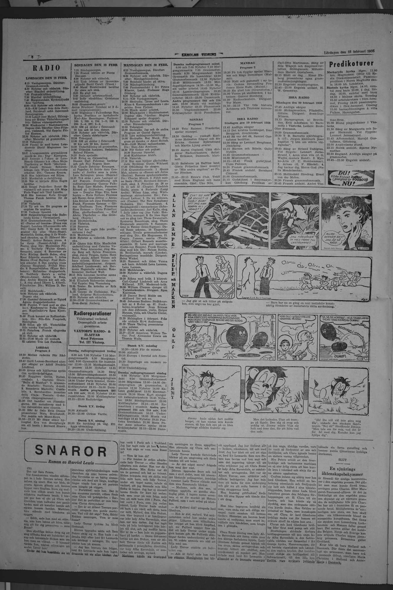 Laholms Tidning Lördag 18 februari 1956, sida 6