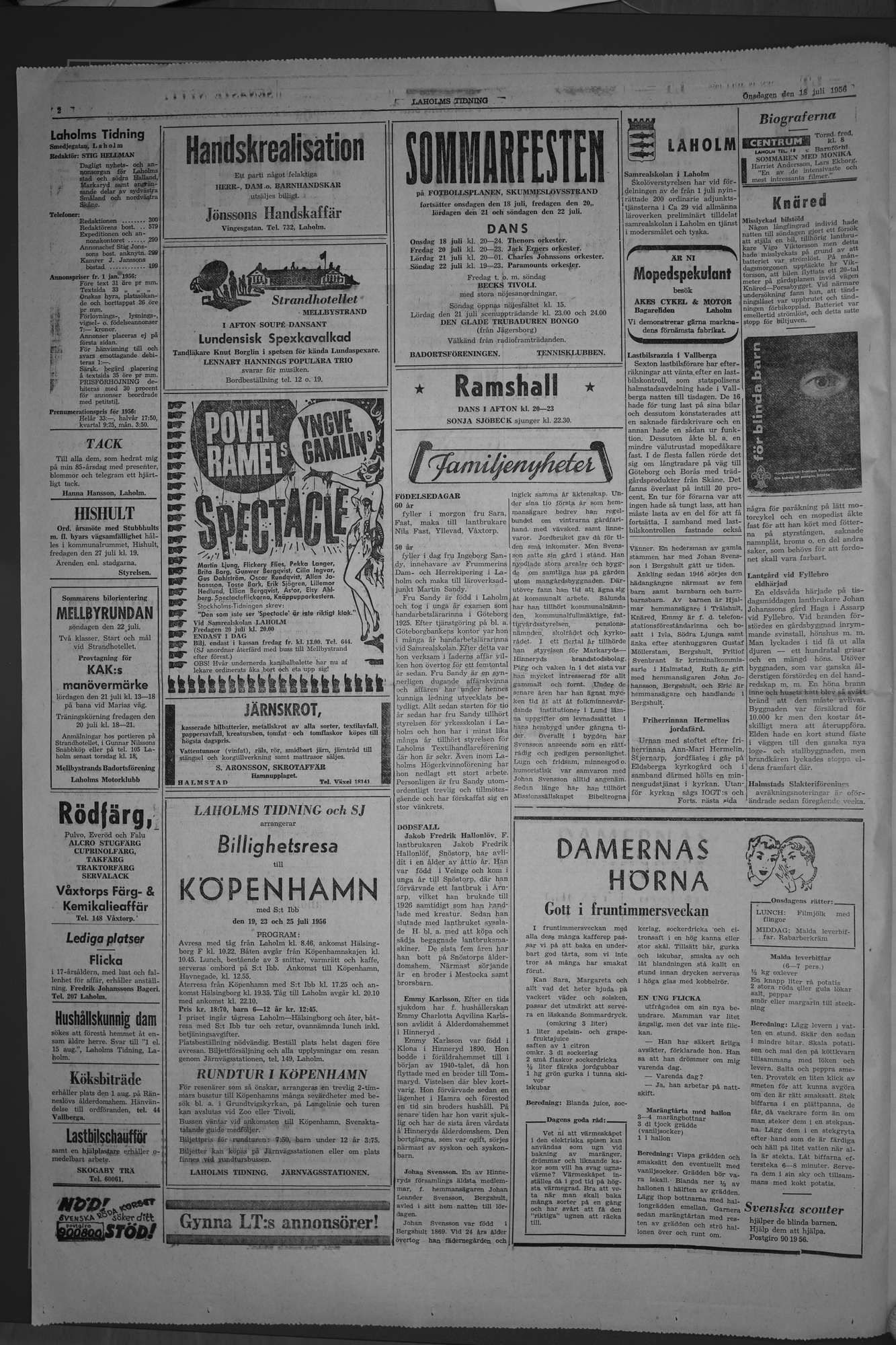 Laholms Tidning Onsdag 18 juli 1956, sida 2