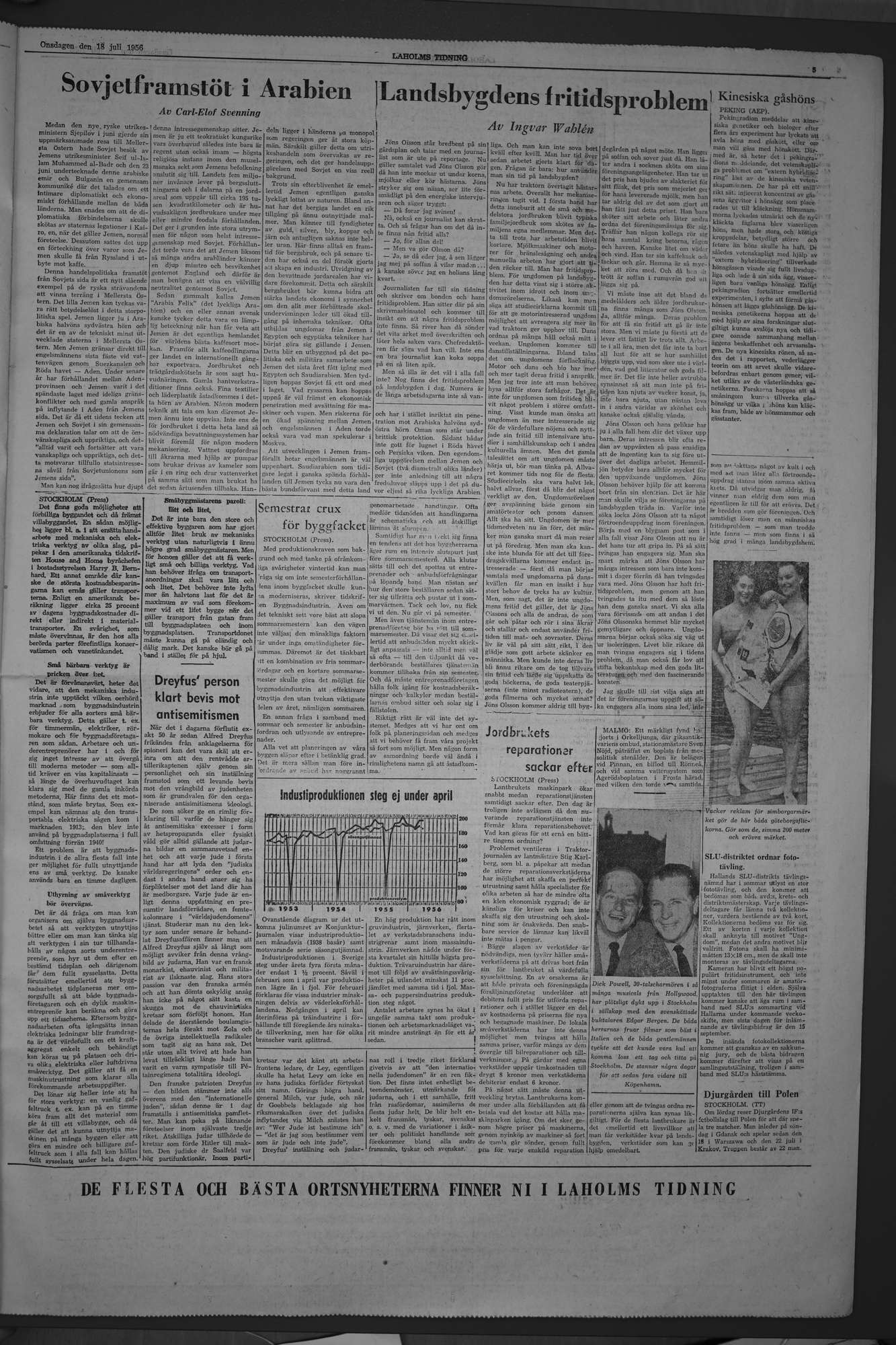 Laholms Tidning Onsdag 18 juli 1956, sida 5