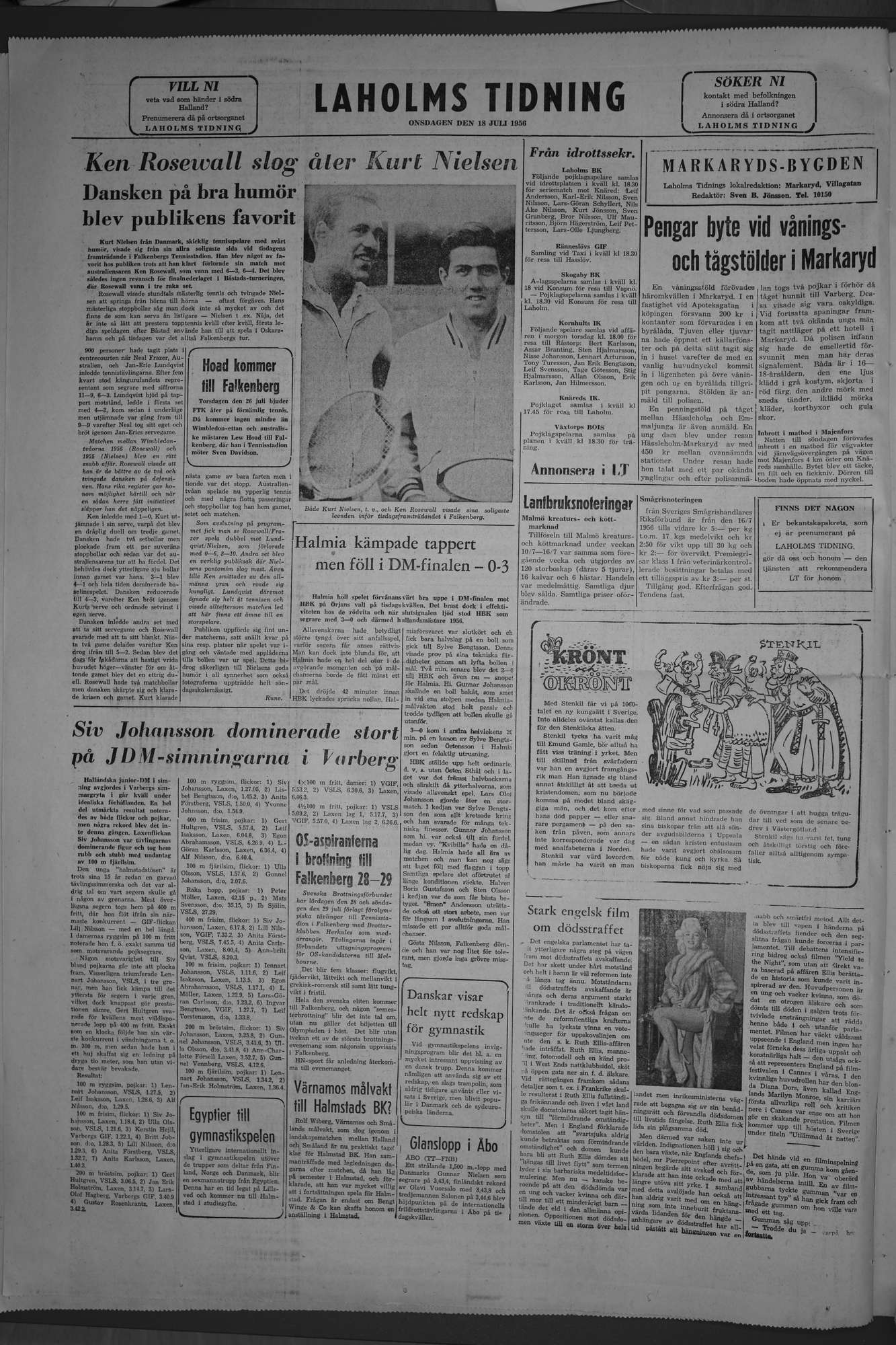 Laholms Tidning Onsdag 18 juli 1956, sida 8