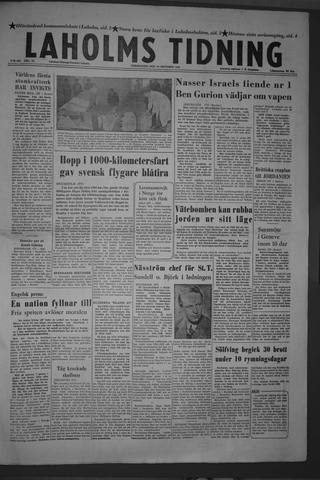 Förstasidan, Torsdag 18 oktober 1956