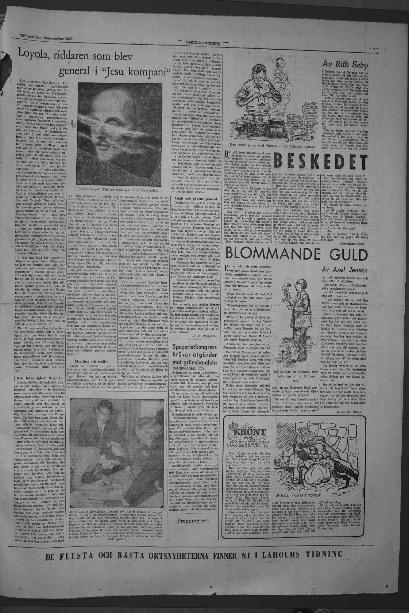 Laholms Tidning Tisdag 18 september 1956, sida 7