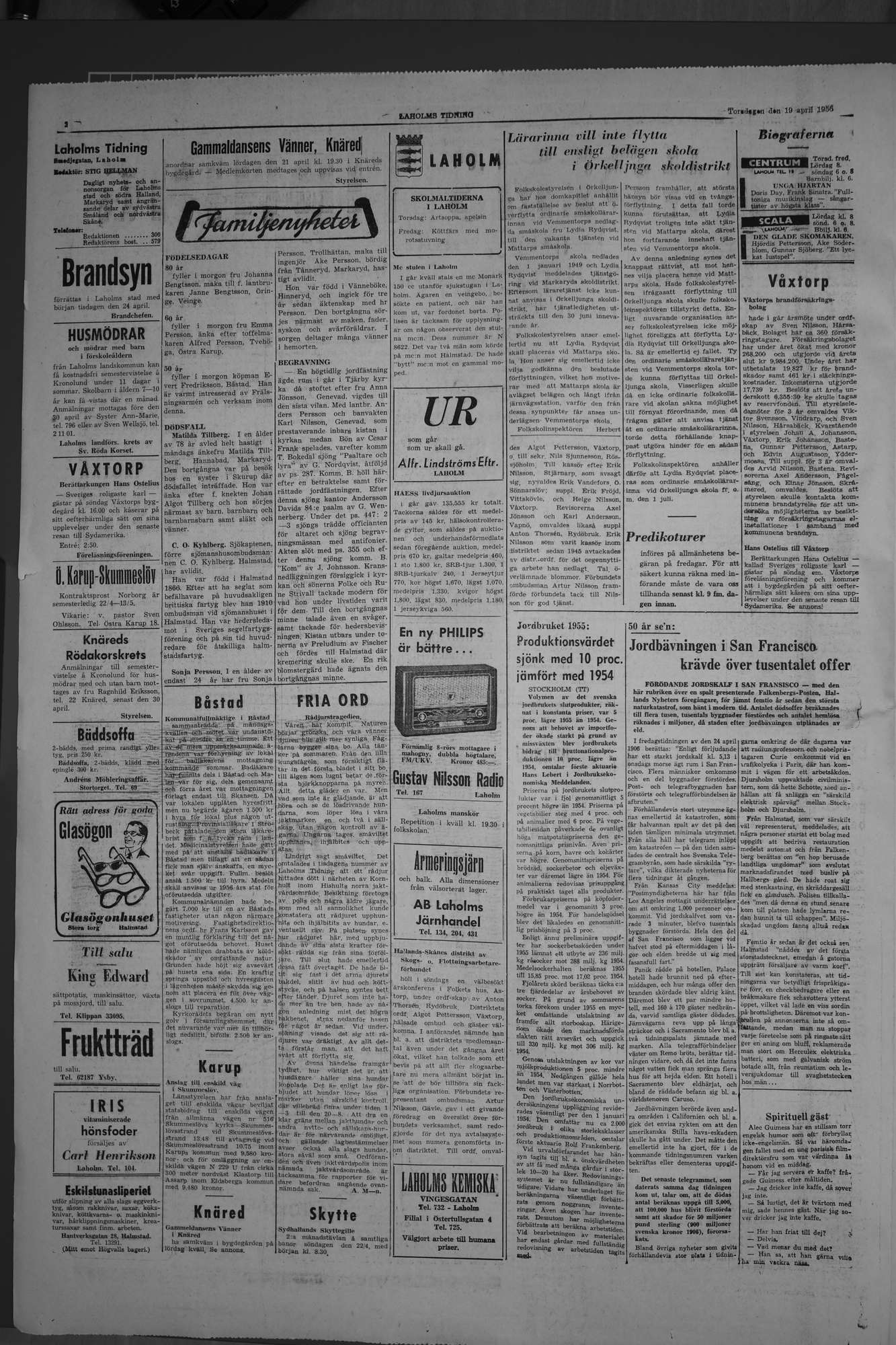 Laholms Tidning Torsdag 19 april 1956, sida 2