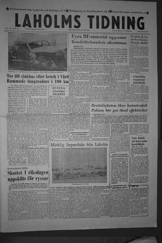 Förstasidan, Tisdag 19 juni 1956