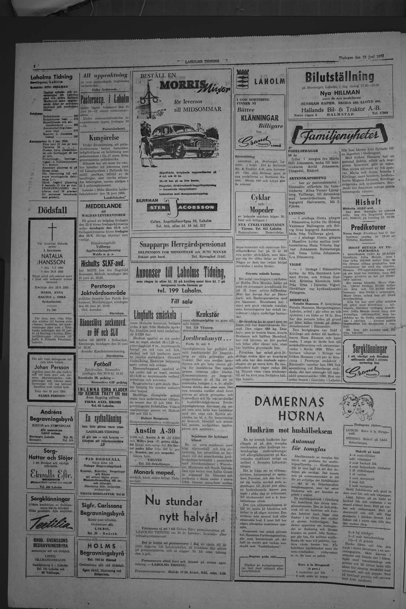 Laholms Tidning Tisdag 19 juni 1956, sida 2