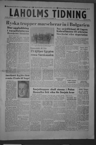 Förstasidan, Måndag 19 november 1956