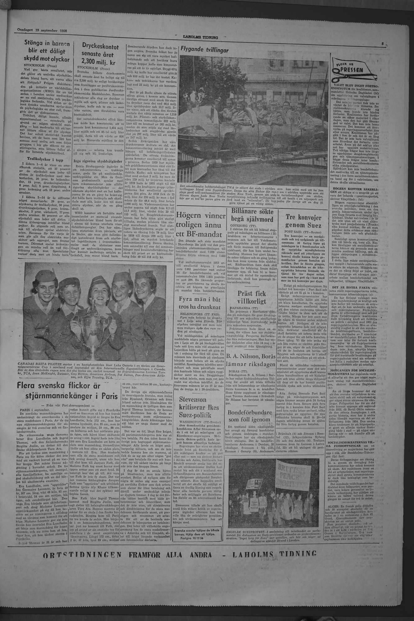 Laholms Tidning Onsdag 19 september 1956, sida 5