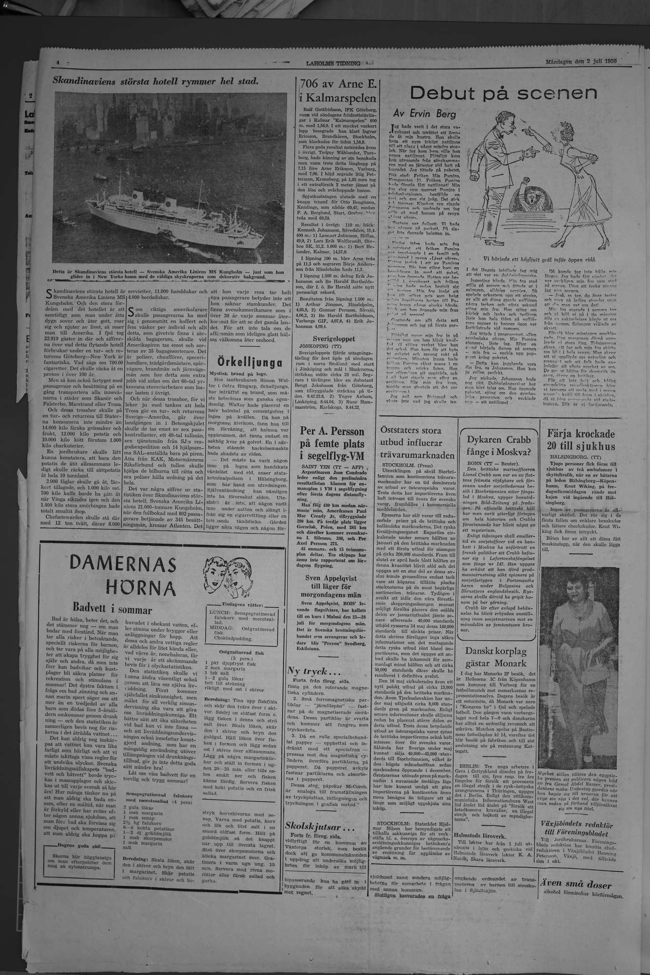 Laholms Tidning Måndag 2 juli 1956, sida 4