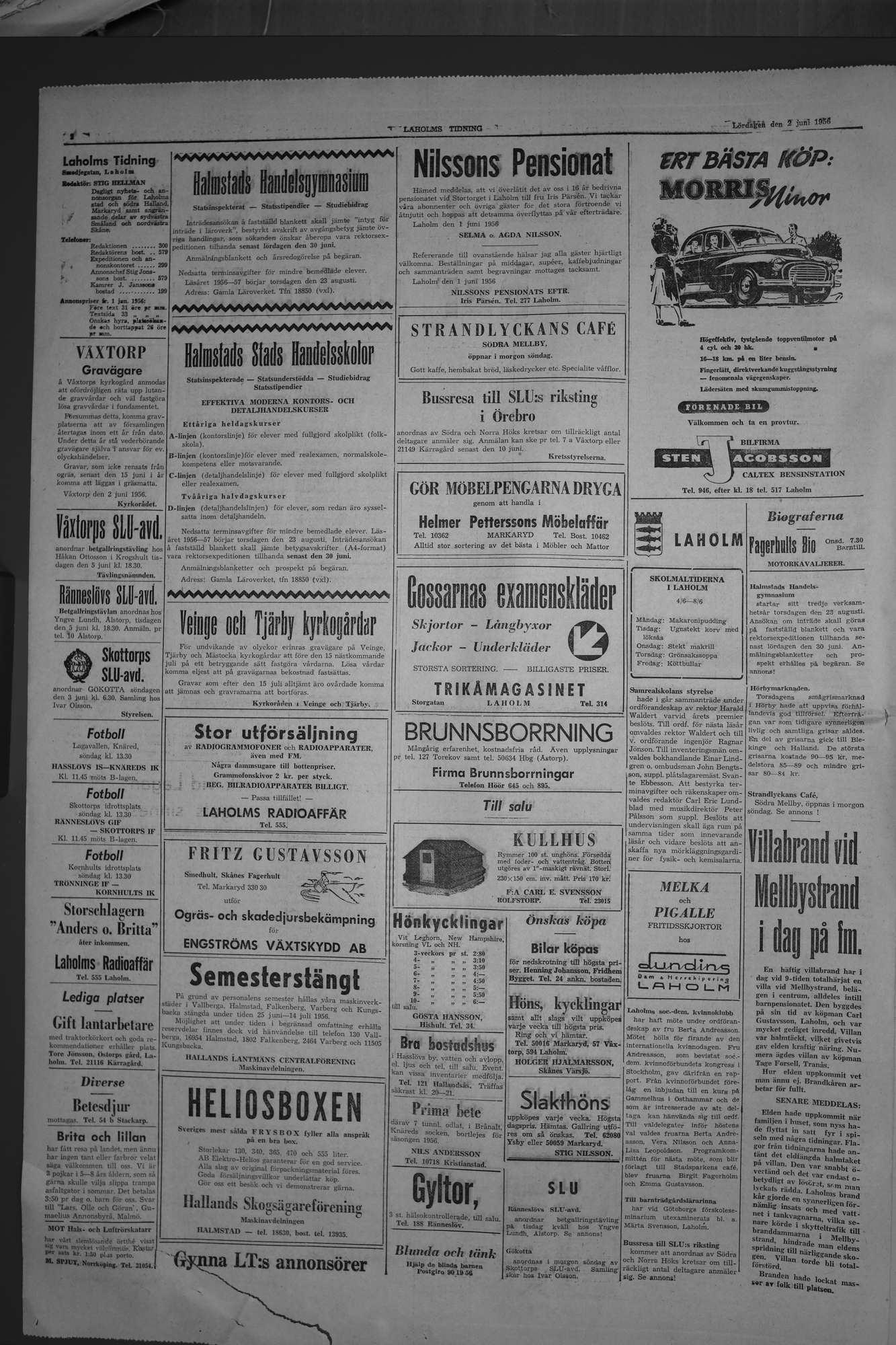 Laholms Tidning Lördag 2 juni 1956, sida 2