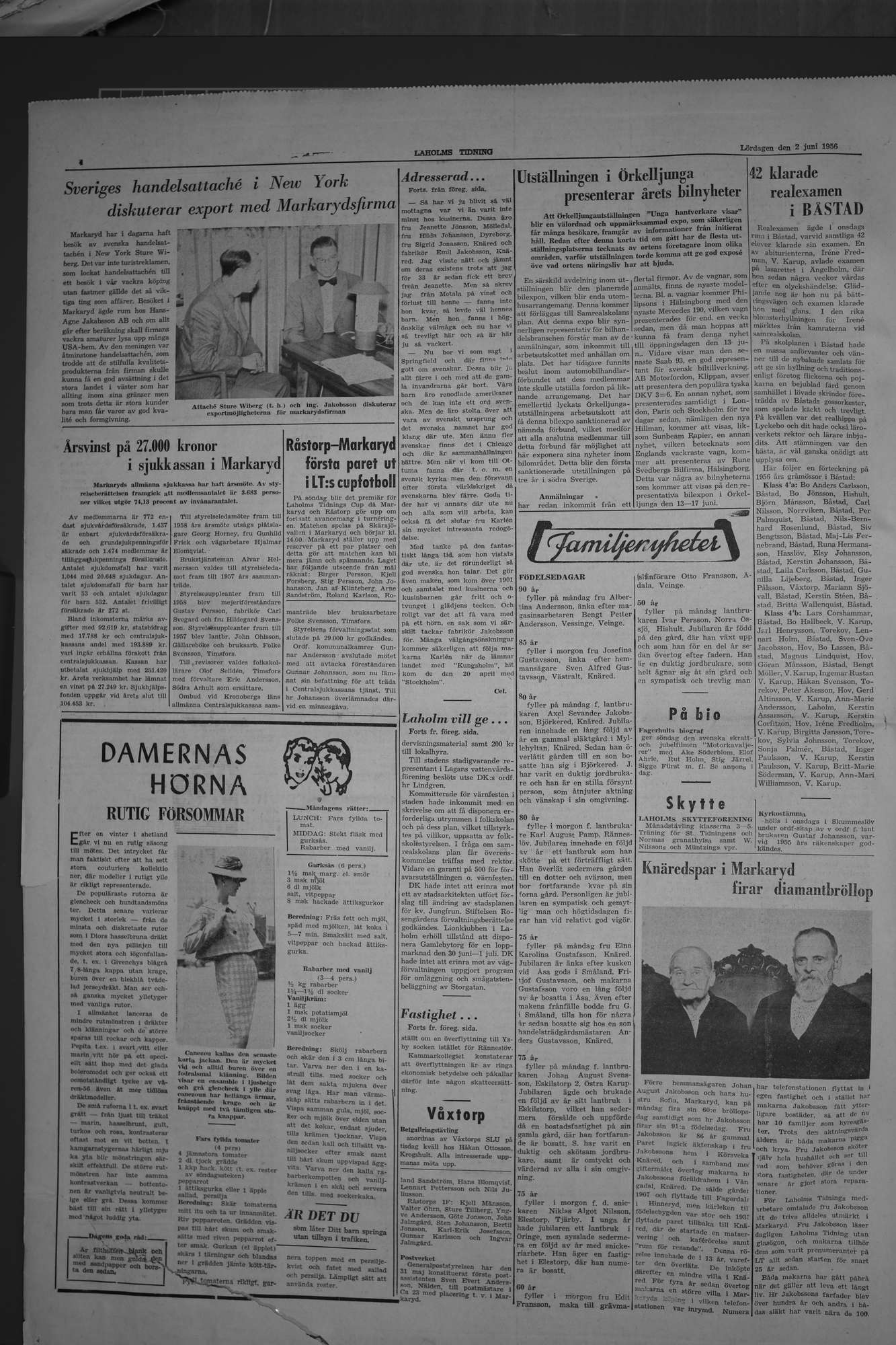 Laholms Tidning Lördag 2 juni 1956, sida 4