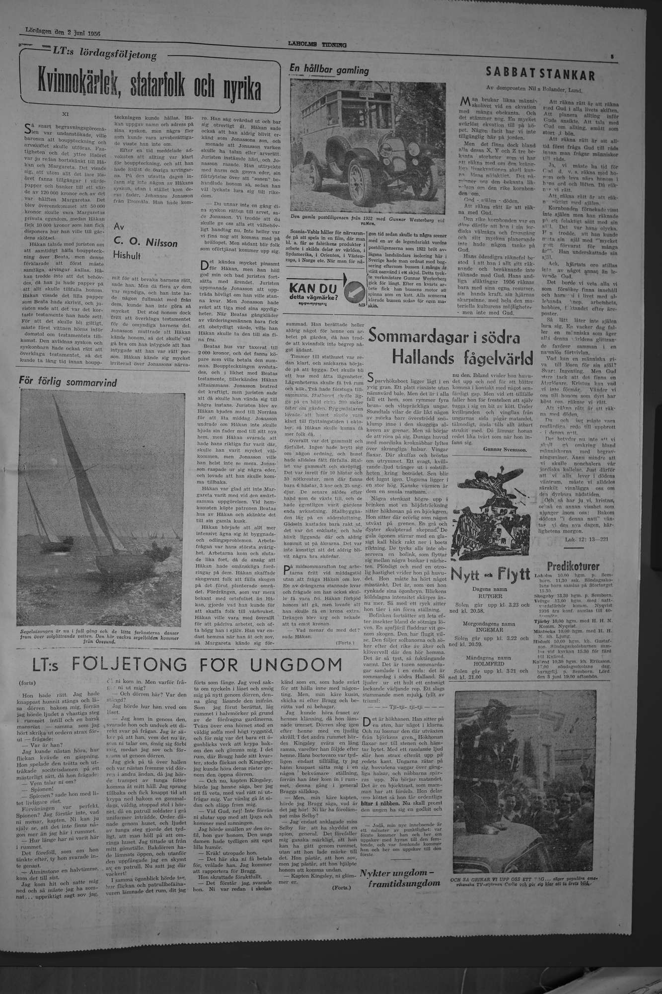 Laholms Tidning Lördag 2 juni 1956, sida 5