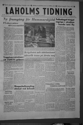 Förstasidan, Onsdag 2 maj 1956