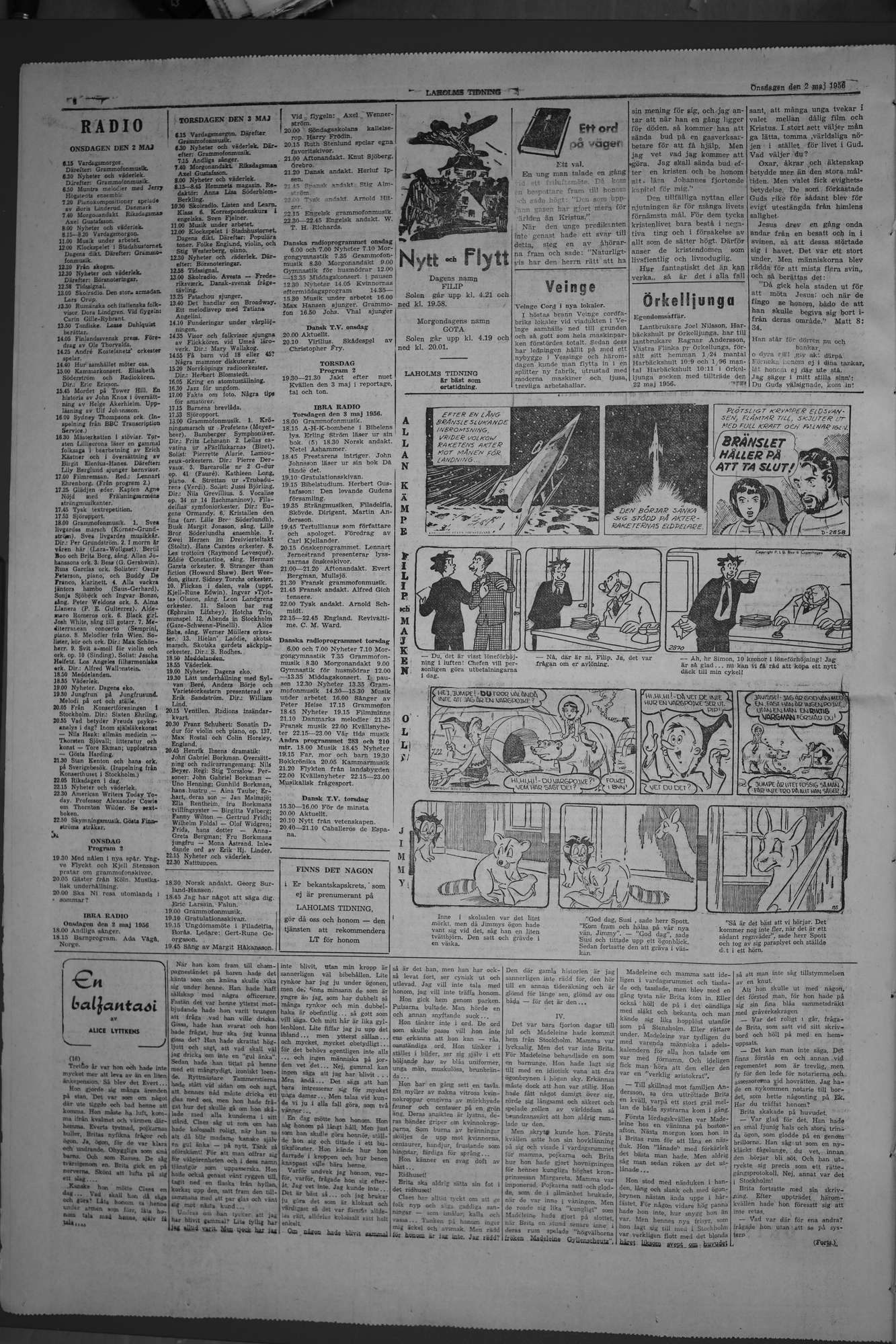 Laholms Tidning Onsdag 2 maj 1956, sida 6