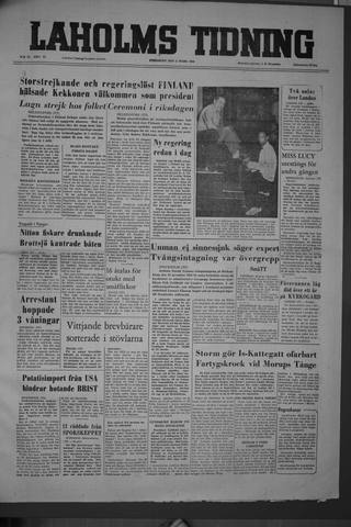 Förstasidan, Fredag 2 mars 1956