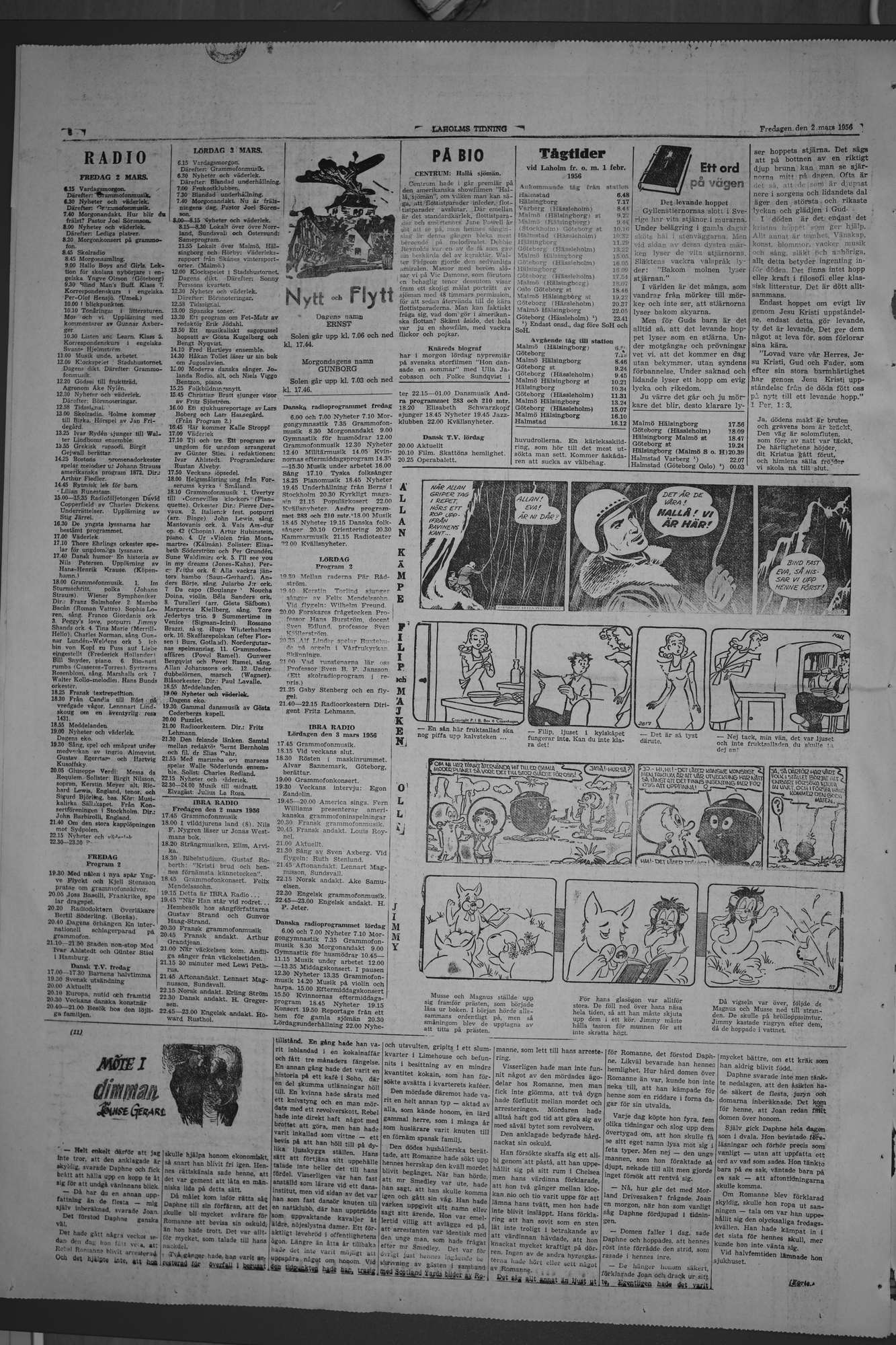 Laholms Tidning Fredag 2 mars 1956, sida 6