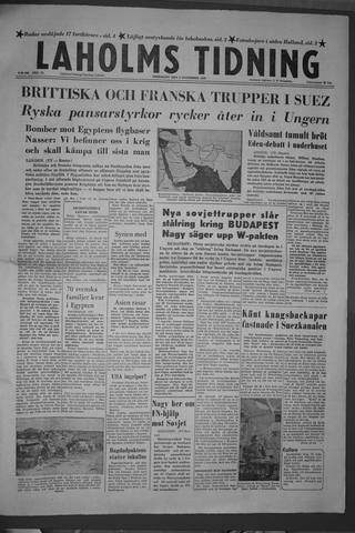 Förstasidan, Fredag 2 november 1956