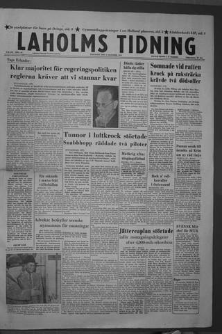 Förstasidan, Tisdag 2 oktober 1956