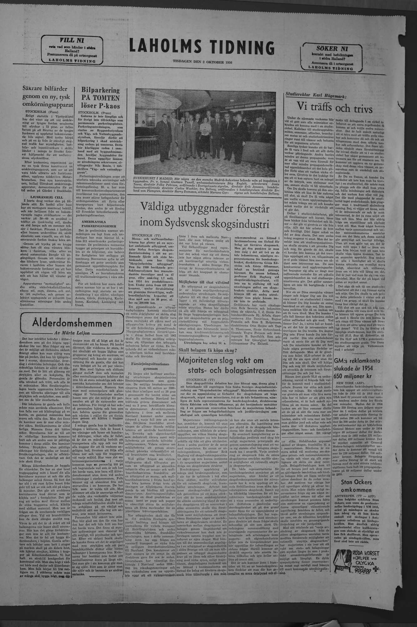 Laholms Tidning Tisdag 2 oktober 1956, sida 8