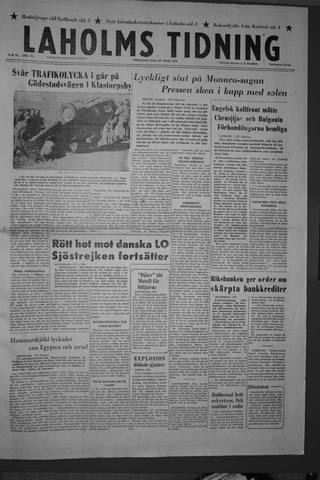 Förstasidan, Fredag 20 april 1956