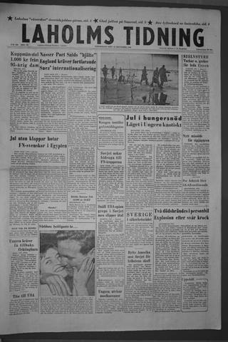 Förstasidan, Torsdag 20 december 1956