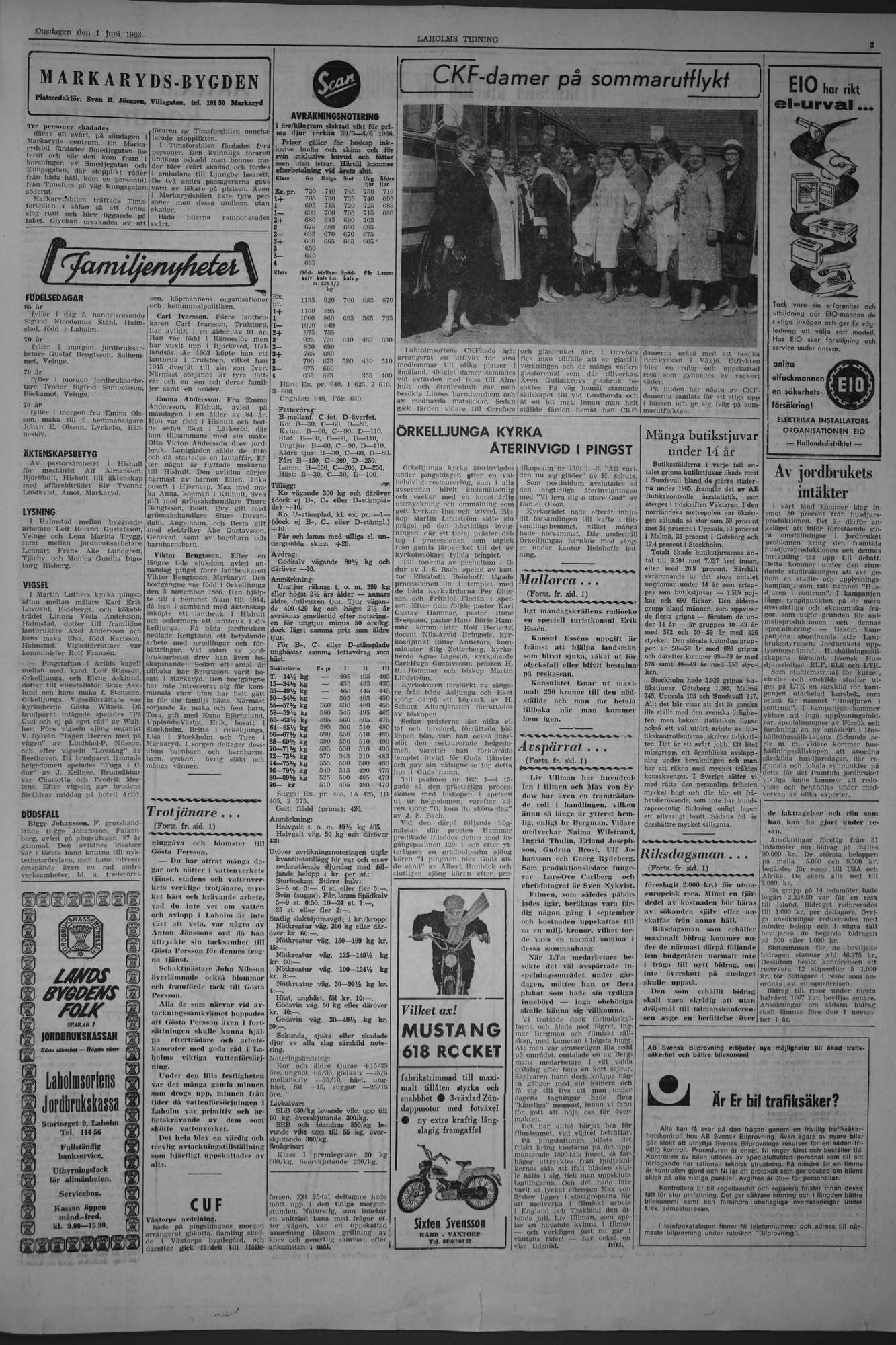 Laholms Tidning Onsdag 1 juni 1966, sida 3