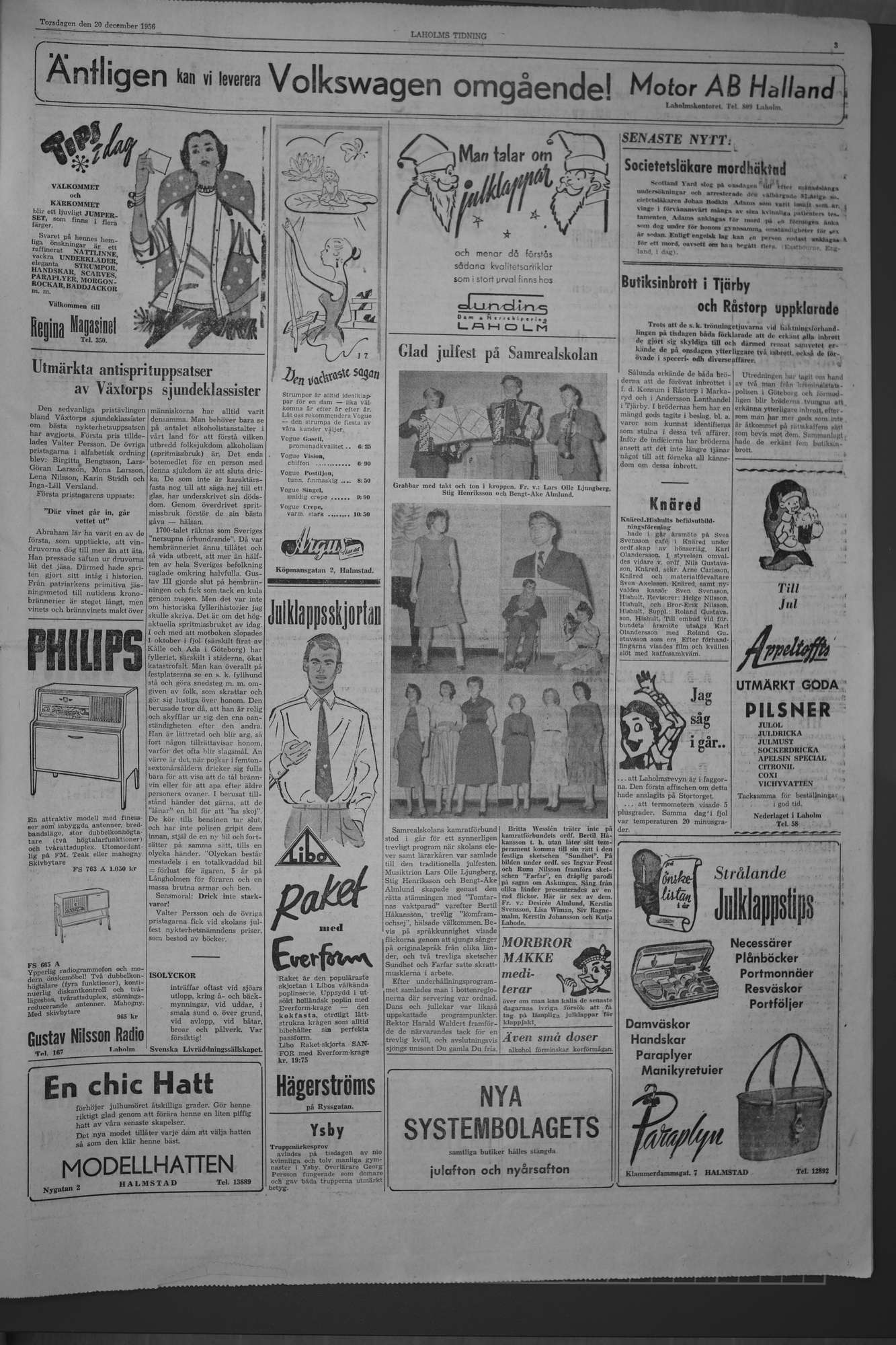 Laholms Tidning Torsdag 20 december 1956, sida 3