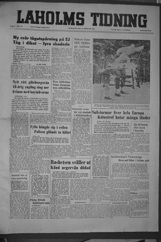 Förstasidan, Måndag 20 februari 1956
