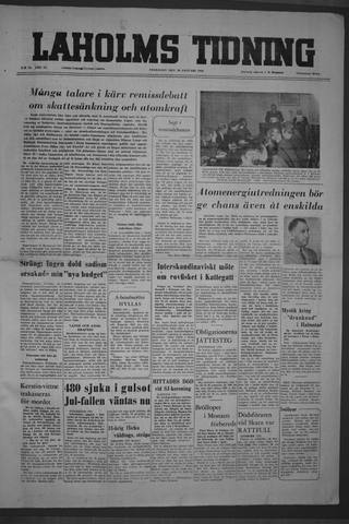 Förstasidan, Fredag 20 januari 1956