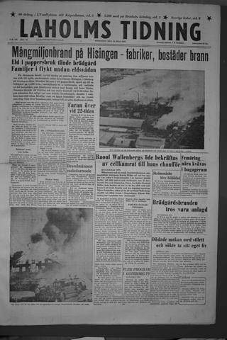 Förstasidan, Fredag 20 juli 1956