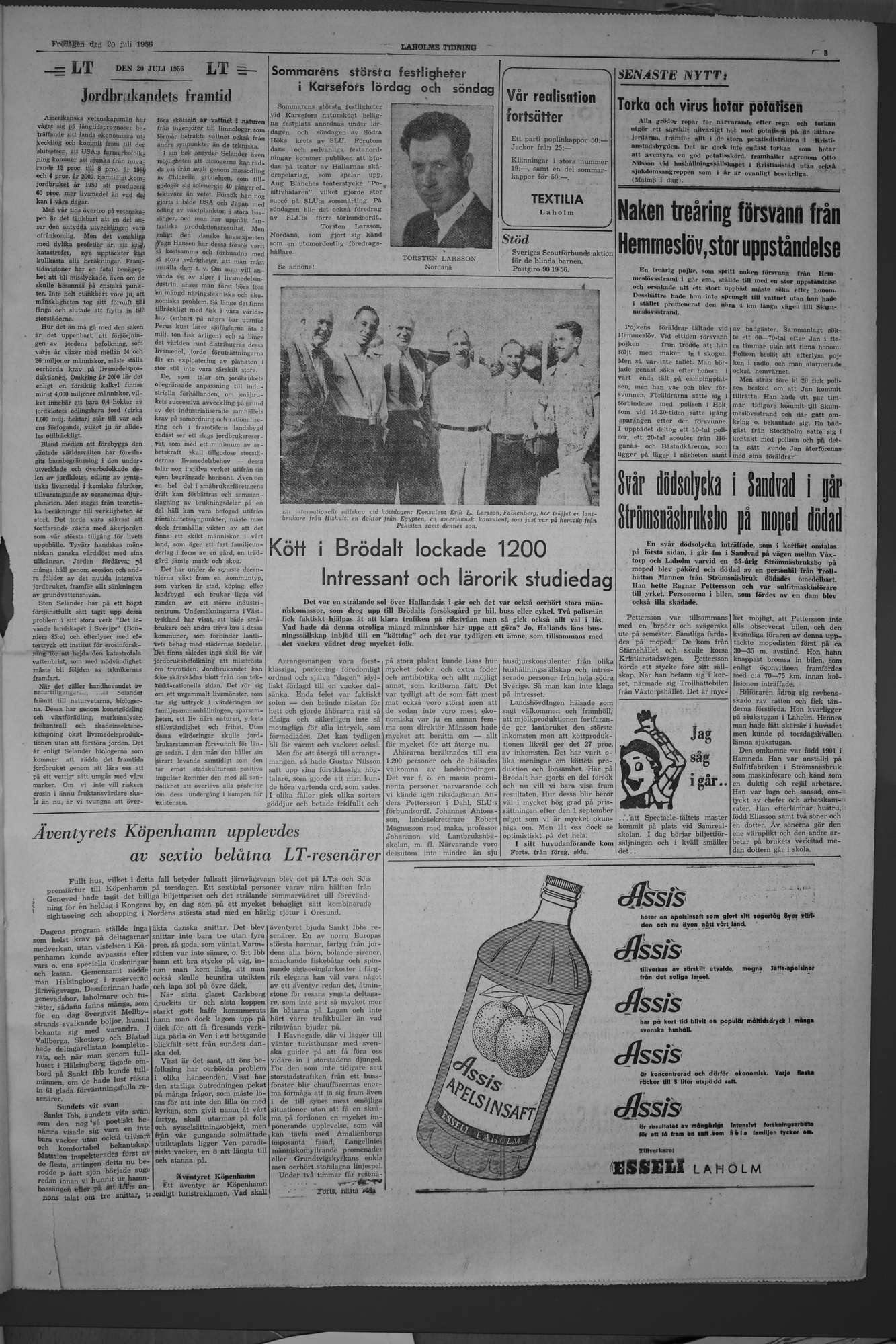 Laholms Tidning Fredag 20 juli 1956, sida 3
