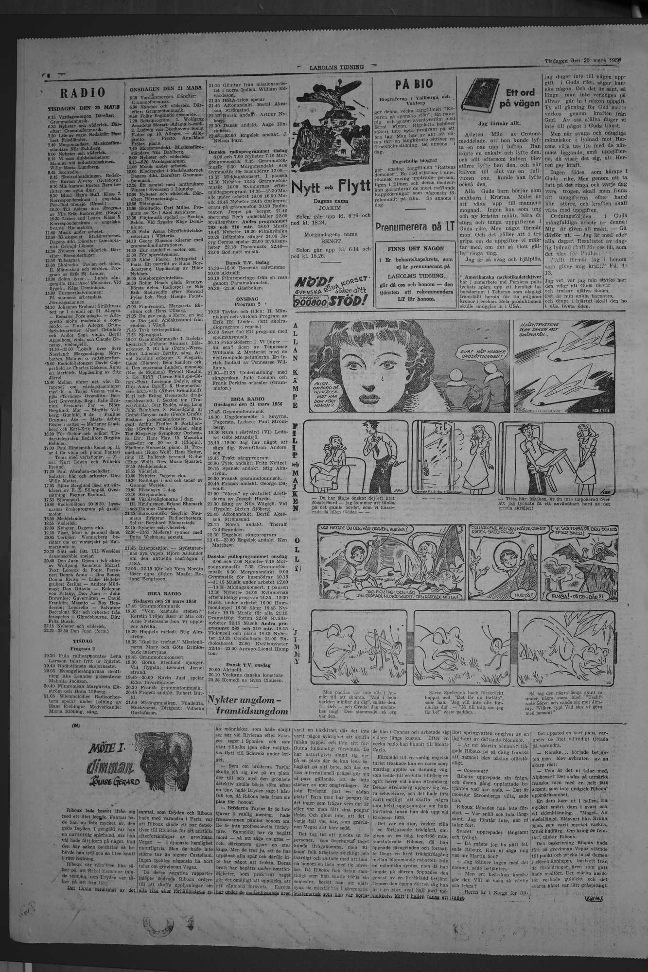 Laholms Tidning Tisdag 20 mars 1956, sida 6