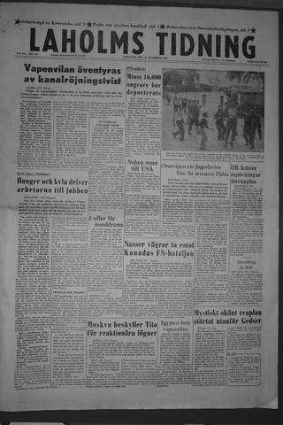 Förstasidan, Tisdag 20 november 1956