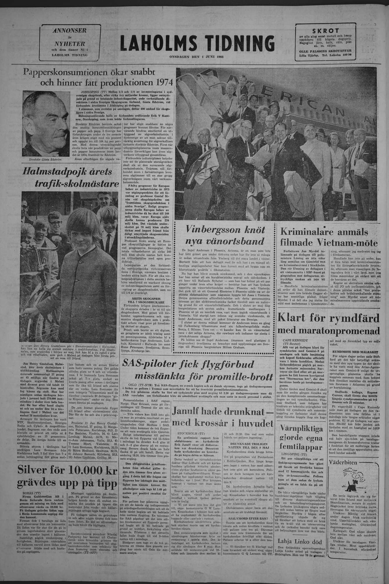 Laholms Tidning Onsdag 1 juni 1966, sida 8