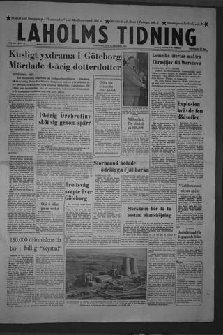 Förstasidan, Lördag 20 oktober 1956