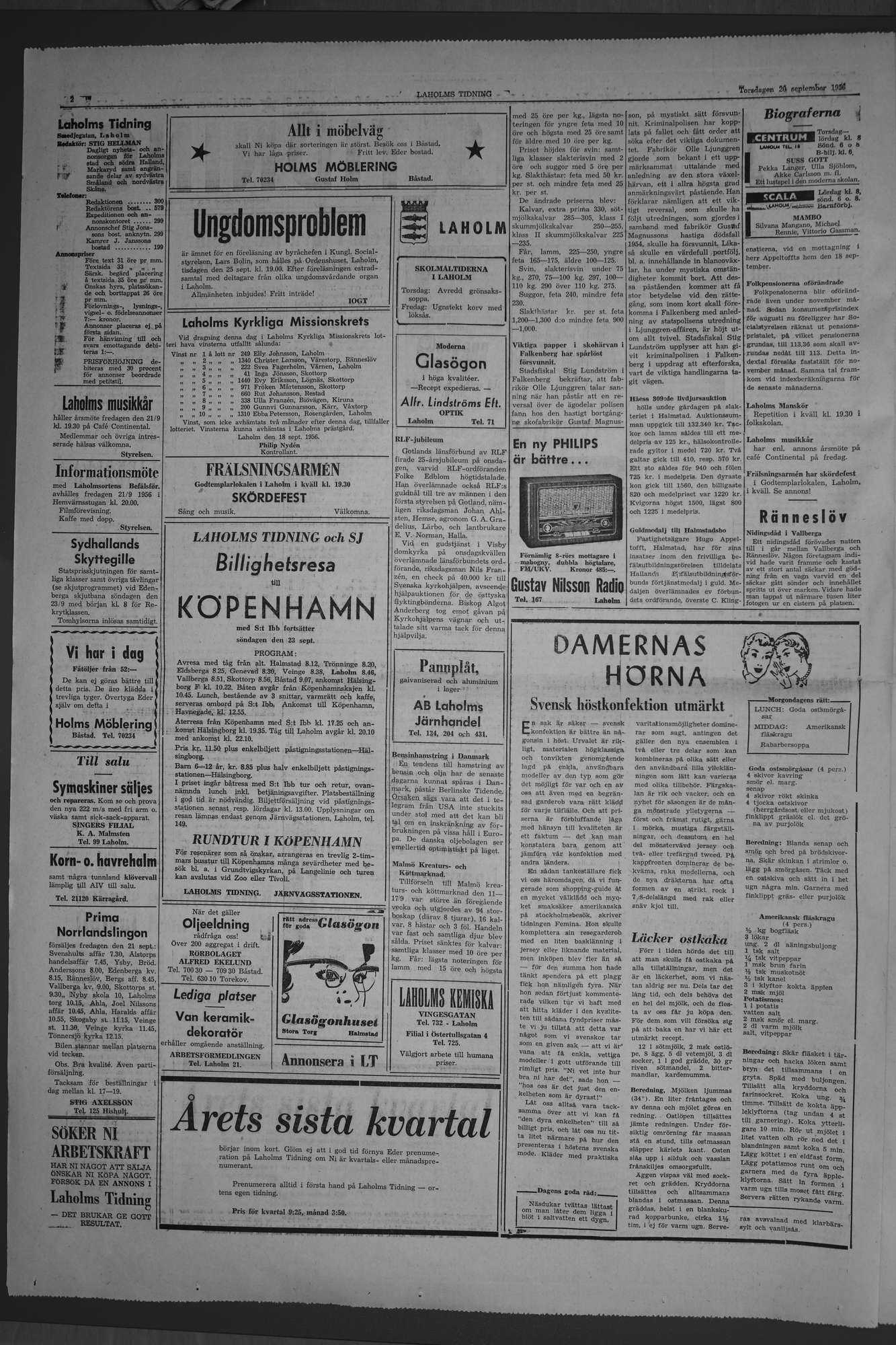 Laholms Tidning Torsdag 20 september 1956, sida 2