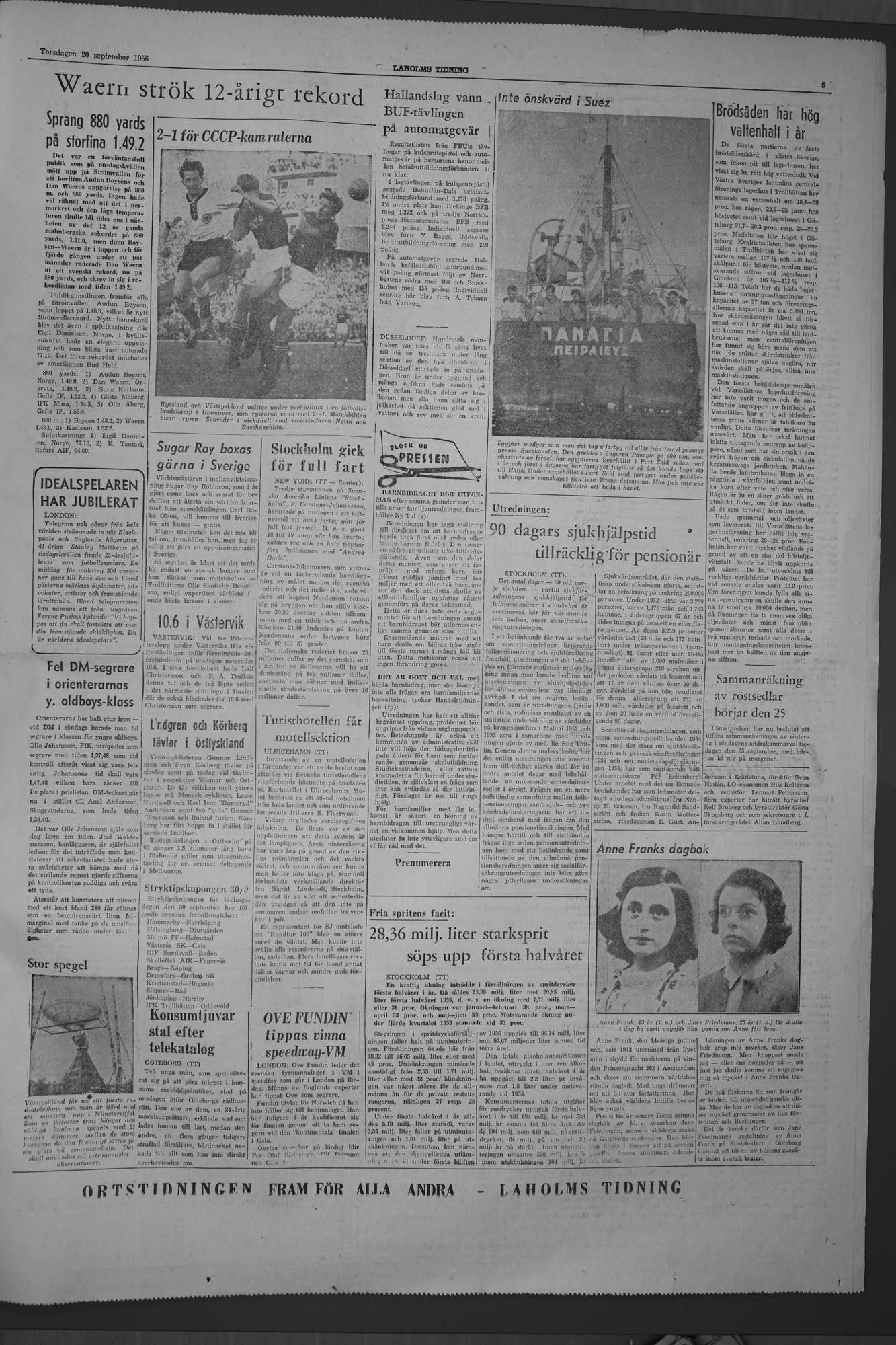 Laholms Tidning Torsdag 20 september 1956, sida 5