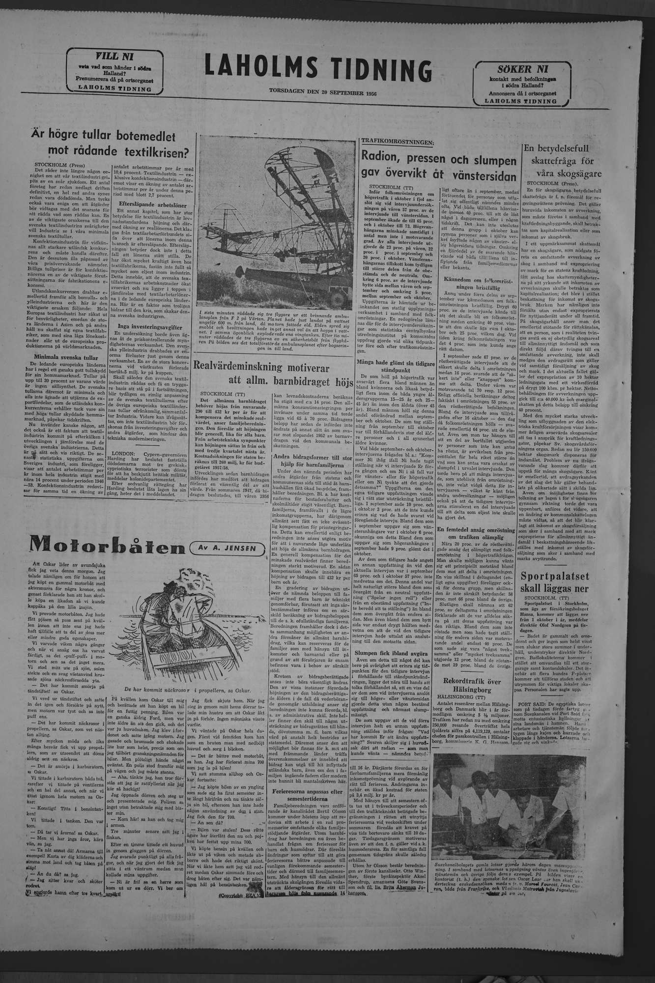 Laholms Tidning Torsdag 20 september 1956, sida 8