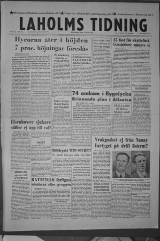 Förstasidan, Torsdag 21 juni 1956