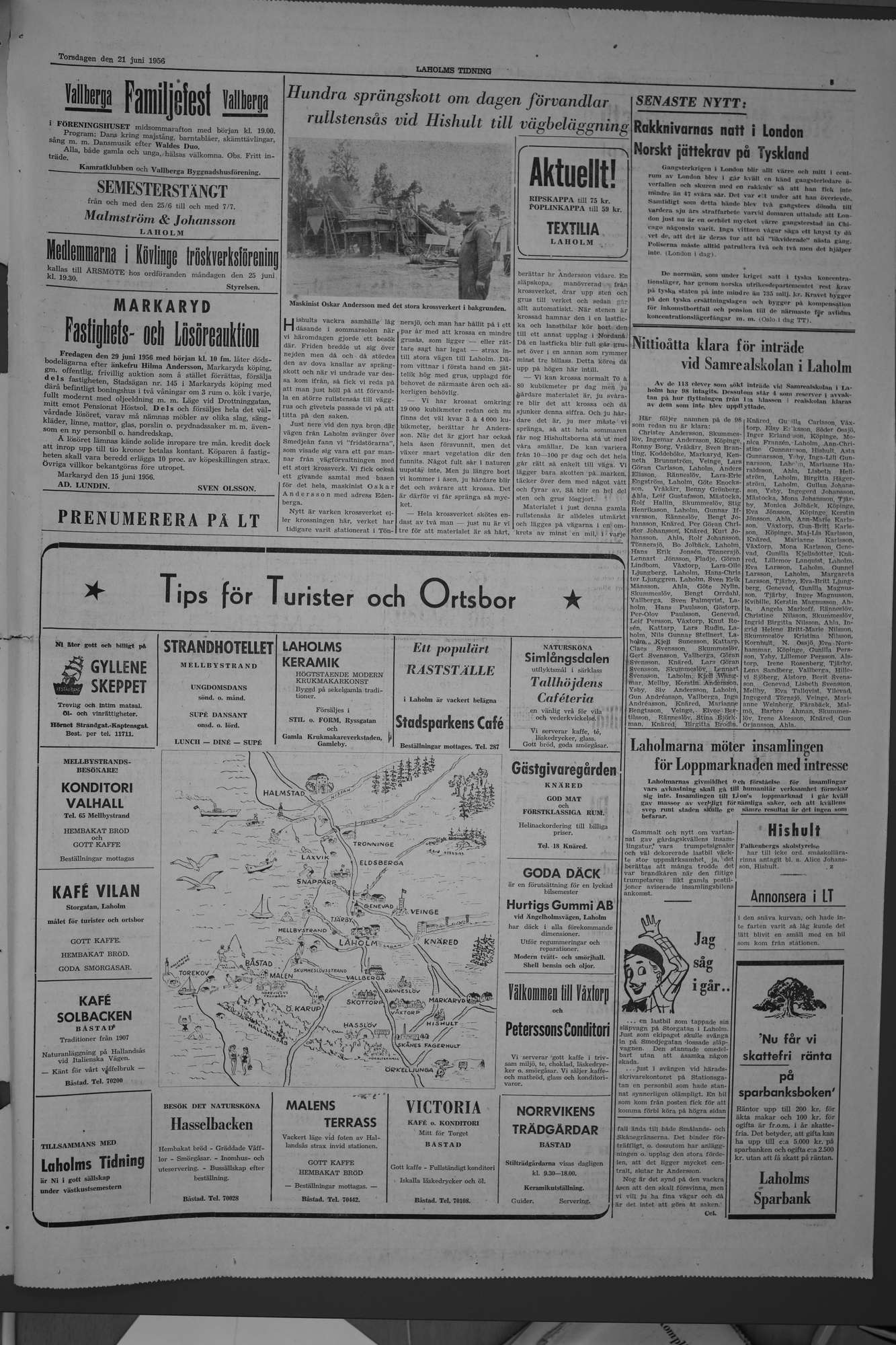 Laholms Tidning Torsdag 21 juni 1956, sida 3