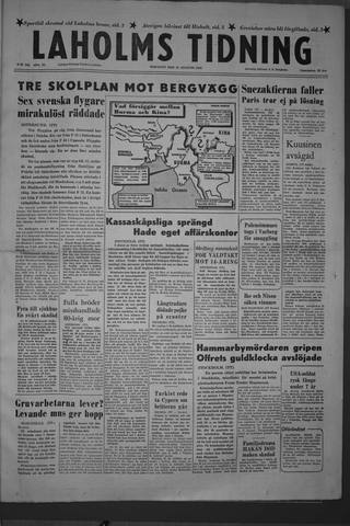 Förstasidan, Tisdag 21 augusti 1956