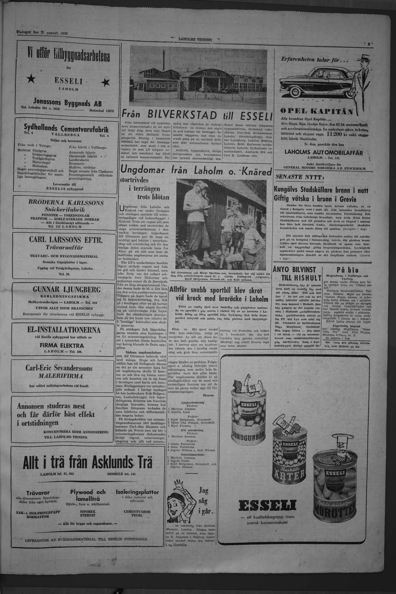 Laholms Tidning Tisdag 21 augusti 1956, sida 3