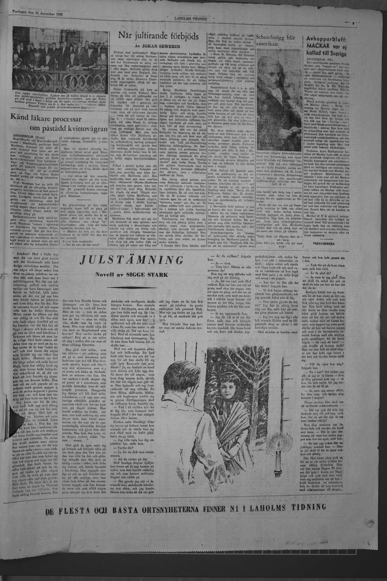 Laholms Tidning Fredag 21 december 1956, sida 7