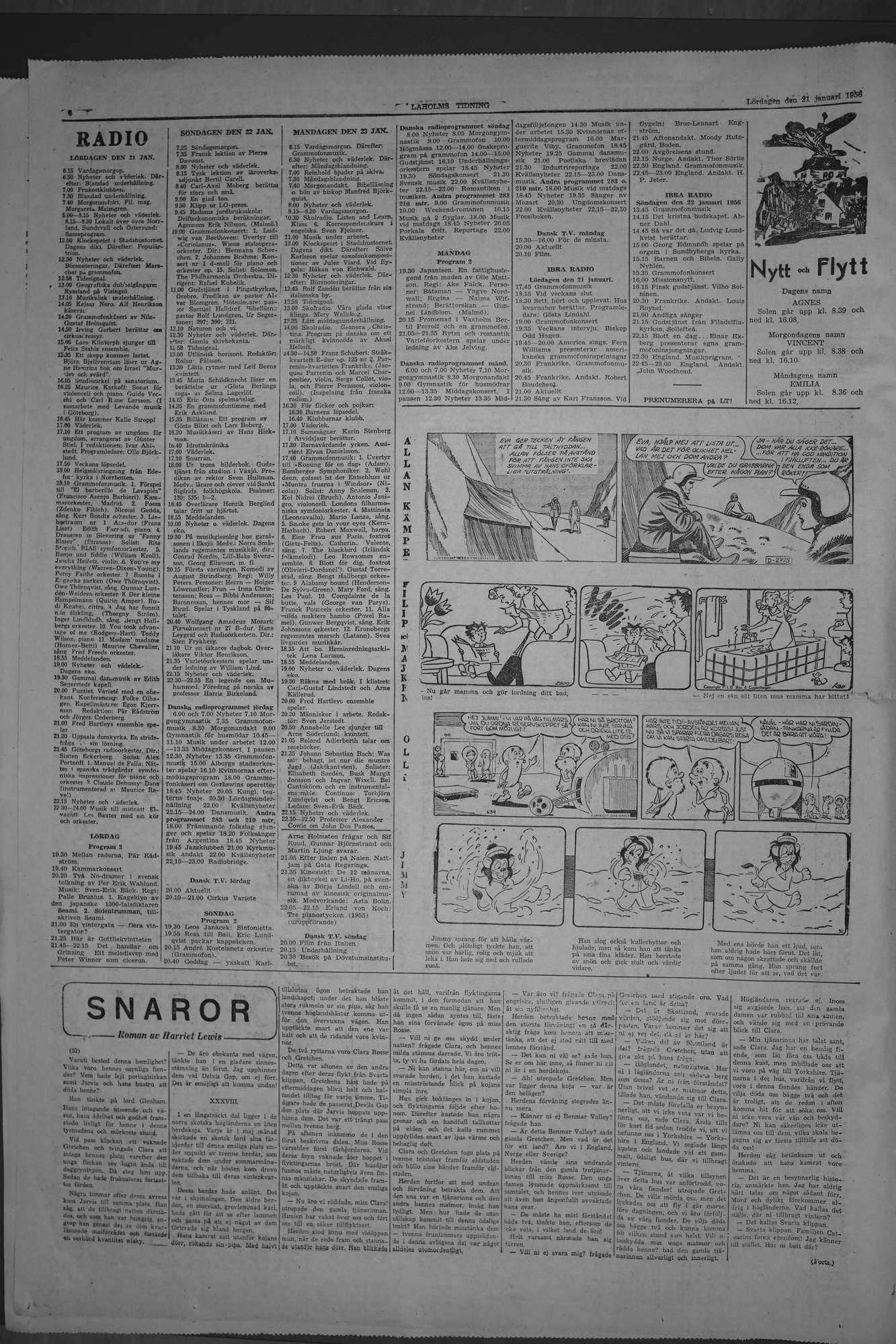 Laholms Tidning Lördag 21 januari 1956, sida 6