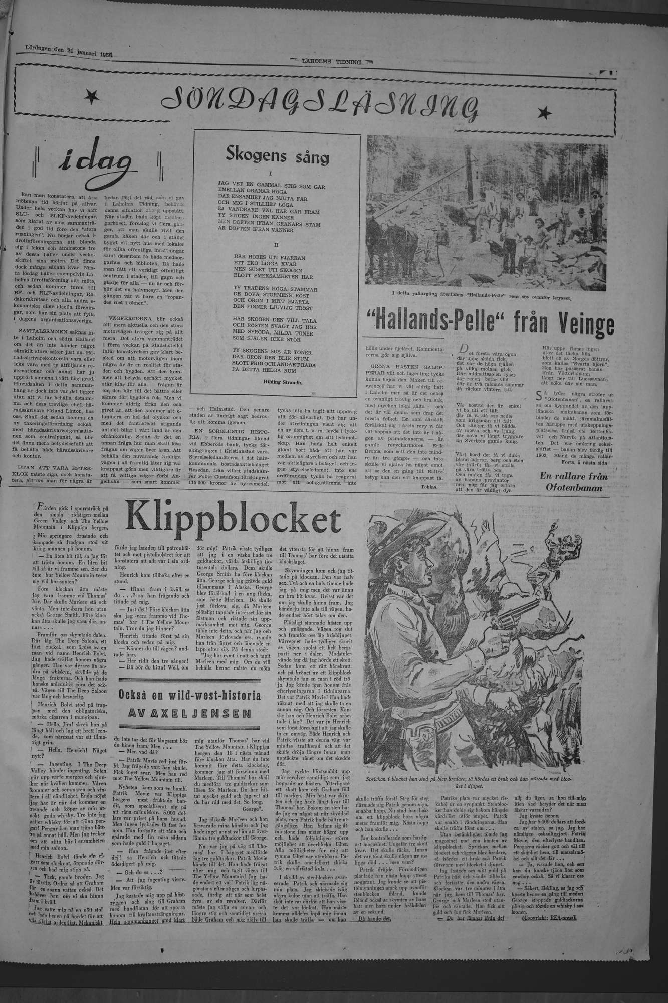 Laholms Tidning Lördag 21 januari 1956, sida 7